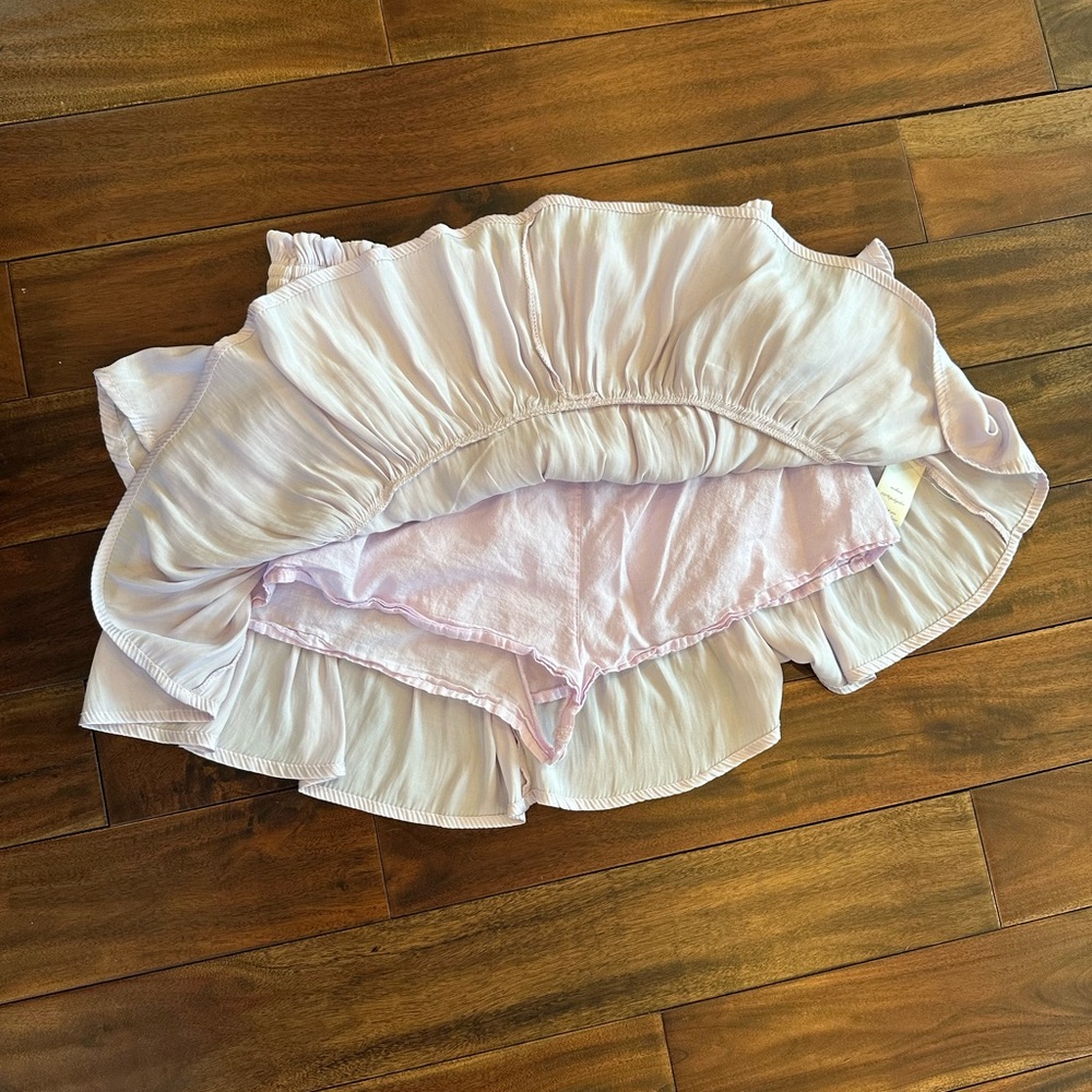 Altar'd State Satin Lilac Layered Frill Hem Skirt Size M built in shorts - Picture 4 of 4